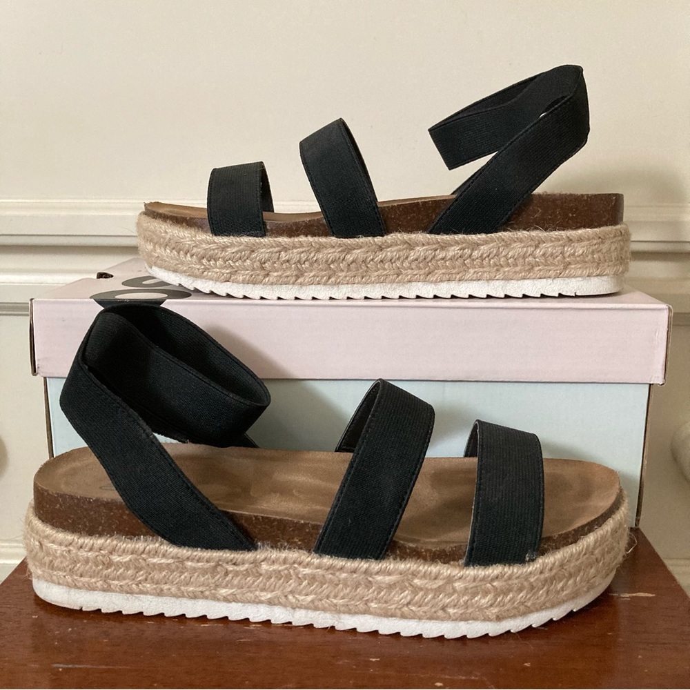 SO “Bonniee” Platform Espadrille Sandals Big Girls Youth Size 5